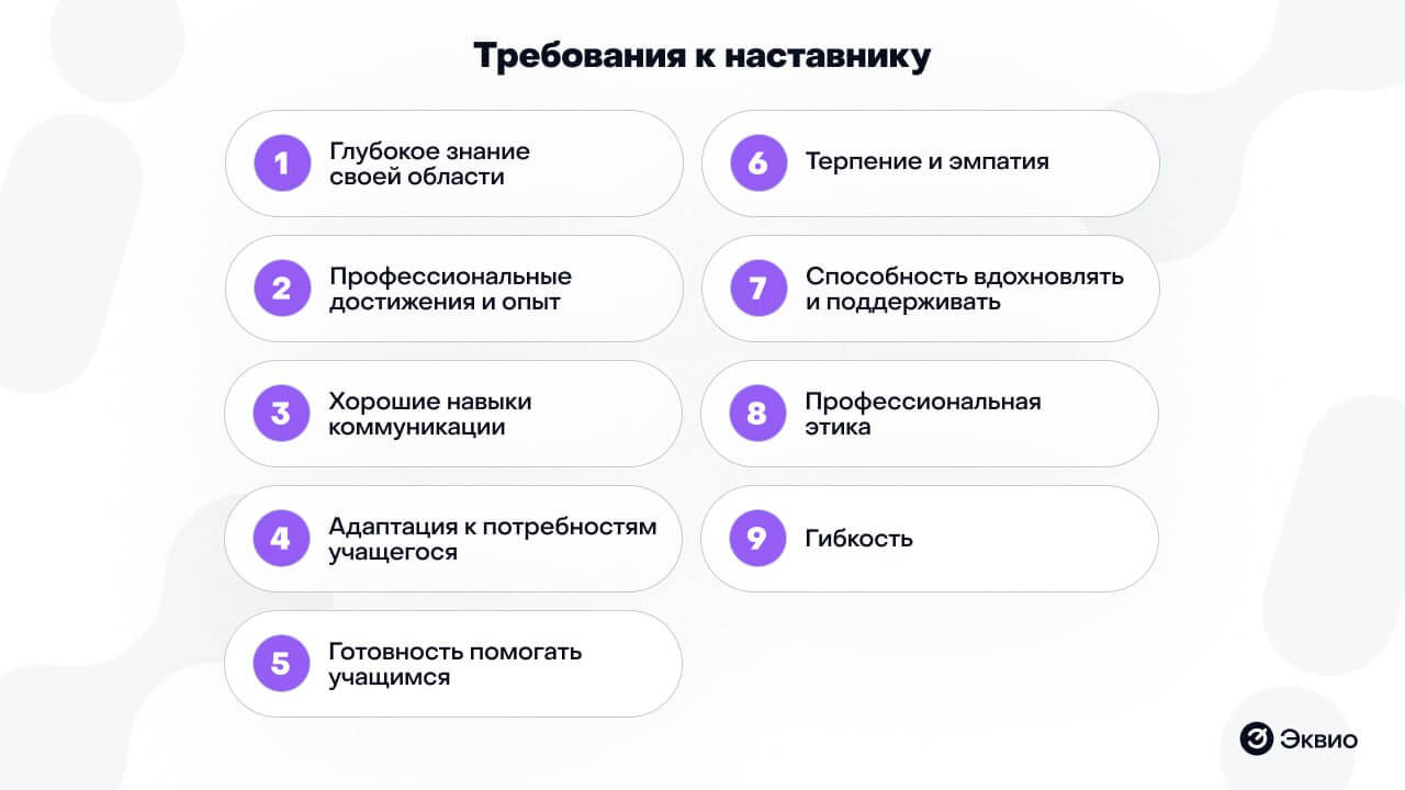 Требования к&nbsp;наставнику системы наставничества