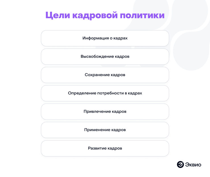 Цели кадровой политики