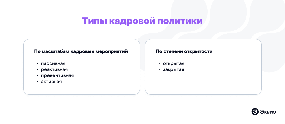 Типы кадровой политики